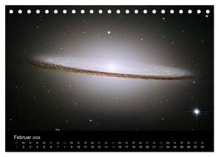 Produktbild: Der Weltraum. Spektakul&auml;re Gasnebel und Galaxien (Tischkalender 2026 DIN A5 quer), CALVENDO Monatskalender