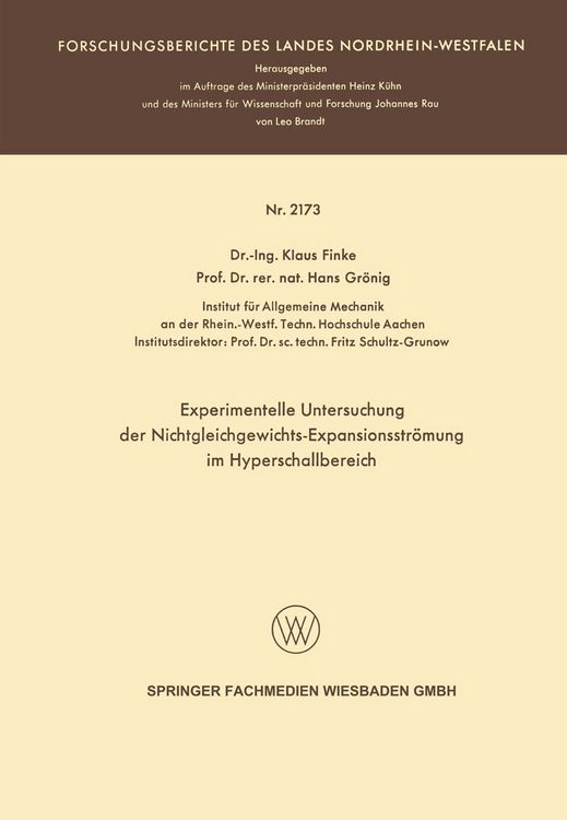 Produktbild: Experimentelle Untersuchung der Nichtgleichgewichts-Expansionsstr&ouml;mung im Hyperschallbereich