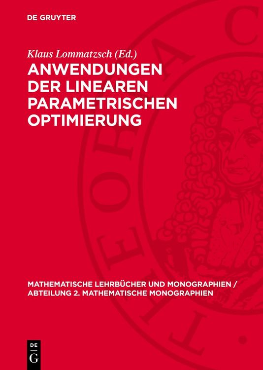 Produktbild: Anwendungen der linearen parametrischen Optimierung