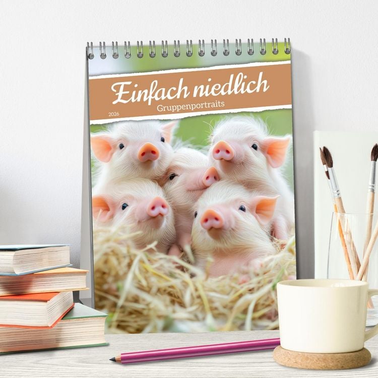 Produktbild: Einfach niedlich - Gruppenportraits (Tischkalender 2026 DIN A5 hoch), CALVENDO Monatskalender