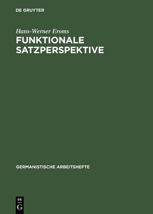 Produktbild: Funktionale Satzperspektive