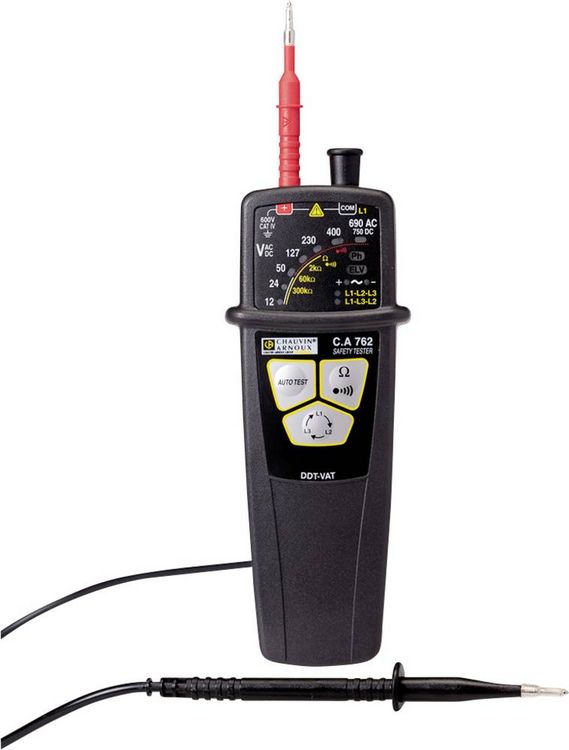 Produktbild: Chauvin Arnoux C.A 762 Zweipoliger Spannungspr&uuml;fer CAT IV 600V LED, Akustik
