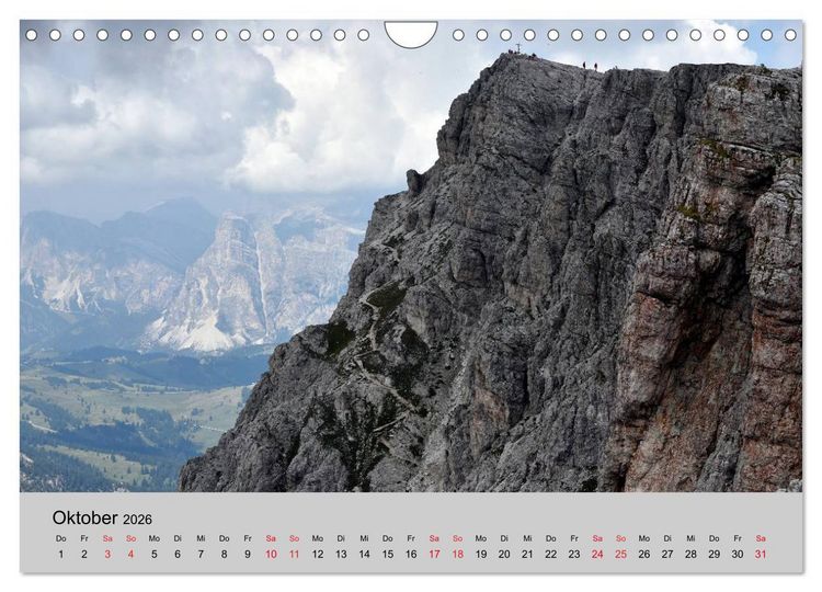 Produktbild: S&uuml;dtiroler Bergwelten - Die monti pallidi, Idylle die fast unwirklich erscheint (Wandkalender 2026 DIN A4 quer), CALVENDO Monatskalender