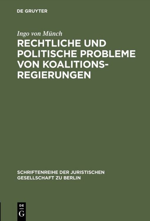 Produktbild: Rechtliche und politische Probleme von Koalitionsregierungen
