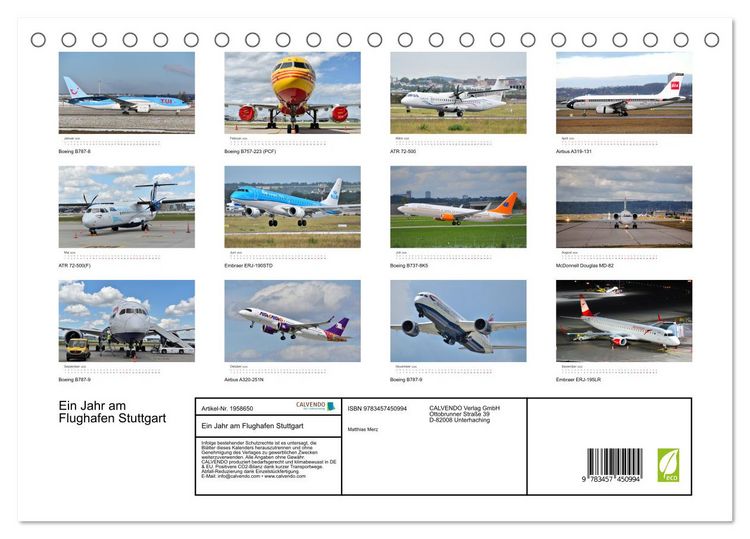 Produktbild: Ein Jahr am Flughafen Stuttgart (Tischkalender 2026 DIN A5 quer), CALVENDO Monatskalender