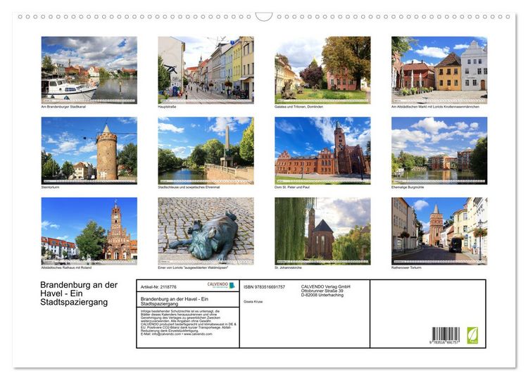 Produktbild: Brandenburg an der Havel - Ein Stadtspaziergang (Wandkalender 2026 DIN A2 quer), CALVENDO Monatskalender