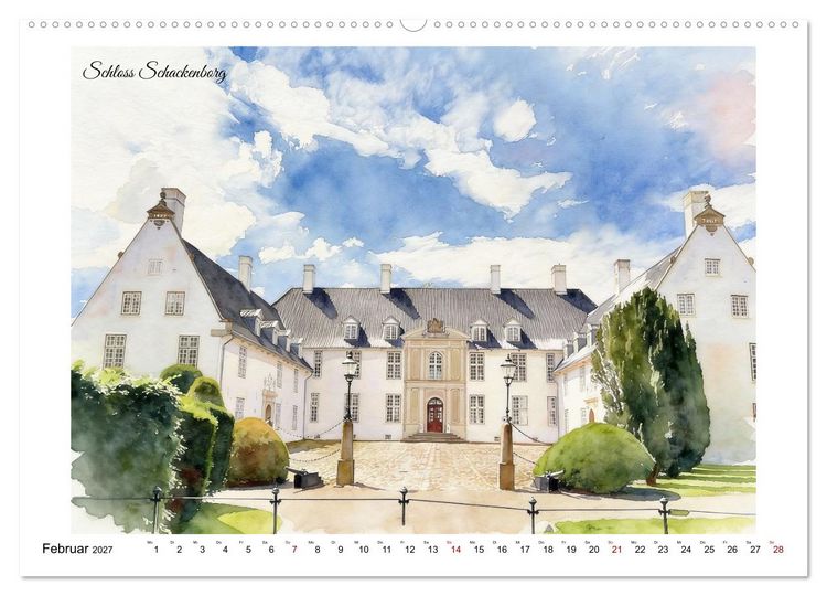Produktbild: Schl&ouml;ssertour durch D&auml;nemark (hochwertiger Premium Wandkalender 2027 DIN A2 quer), Kunstdruck in Hochglanz