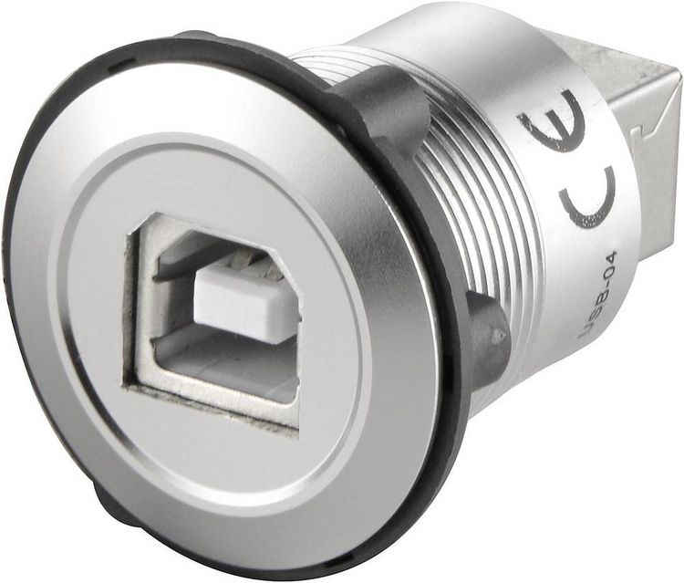 Produktbild: TRU COMPONENTS USB-03 USB-Einbaubuchse 2.0 Buchse, Einbau USB-Buchse Typ B auf USB-Buchse Typ A Inhalt: 1 St.