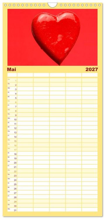 Produktbild: Familienplaner 2027 - Alles in Rot mit 5 Spalten (Wandkalender, 21 x 45 cm) CALVENDO