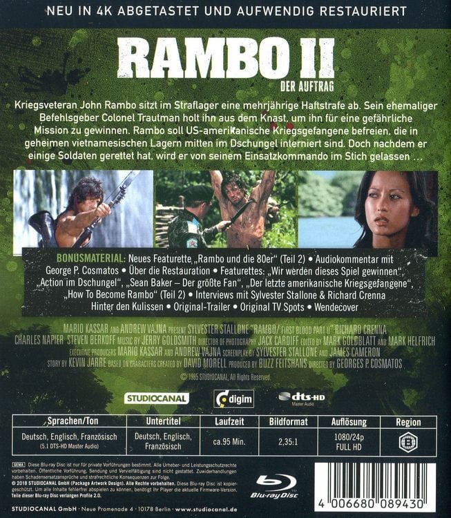 Produktbild: Rambo II - Der Auftrag / Uncut