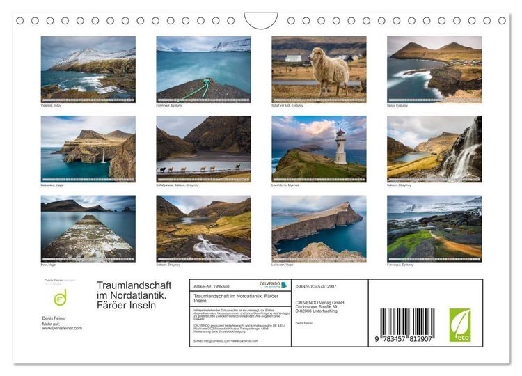 Produktbild: Traumlandschaft im Nordatlantik. F&auml;r&ouml;er Inseln (Wandkalender 2026 DIN A4 quer), CALVENDO Monatskalender