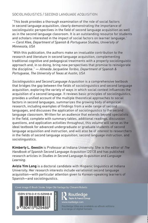 Produktbild: Sociolinguistics and Second Language Acquisition