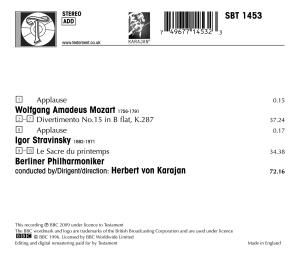 Produktbild: Karajan, H: Sacre Du Printemps/Divertimento KV 28