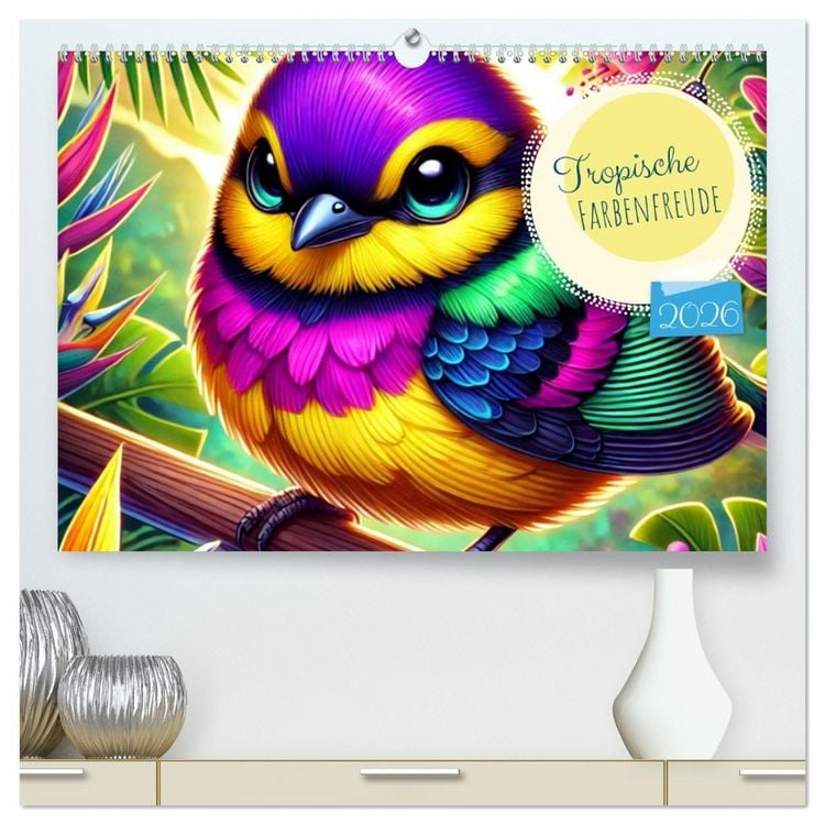 Produktbild: Tropische Farbenfreude (hochwertiger Premium Wandkalender 2026 DIN A2 quer), Kunstdruck in Hochglanz