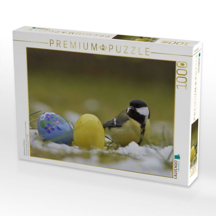 Produktbild: CALVENDO Puzzle Kohlmeise mit Ostereier | 1000 Teile Lege-Gr&ouml;&szlig;e 64x48cm Foto-Puzzle f&uuml;r gl&uuml;ckliche Stunden
