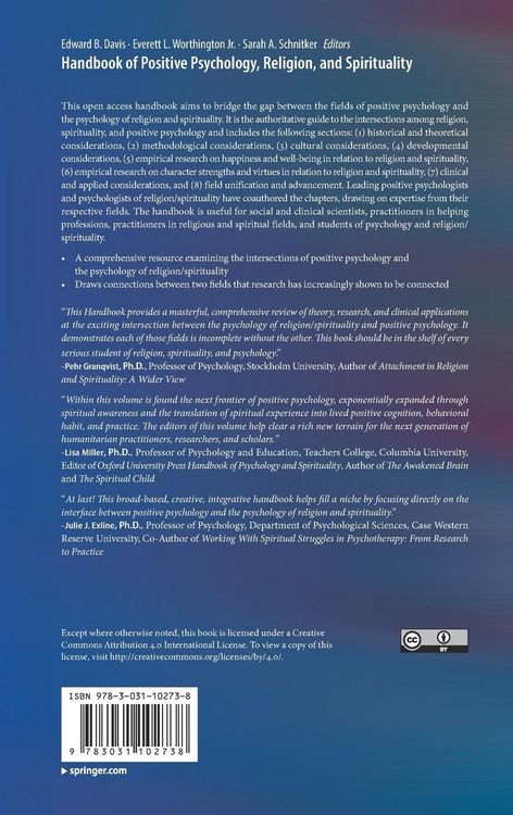 Produktbild: Handbook of Positive Psychology, Religion, and Spirituality
