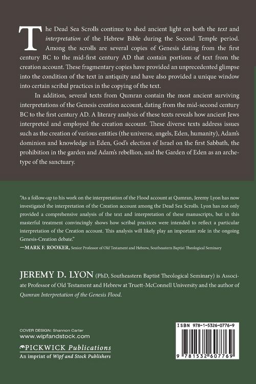 Produktbild: The Genesis Creation Account in the Dead Sea Scrolls