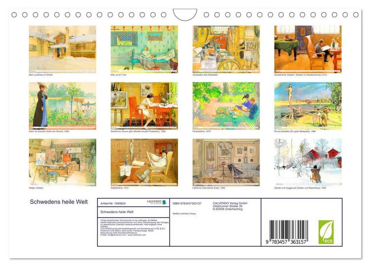 Produktbild: Schwedens heile Welt (Wandkalender 2026 DIN A4 quer), CALVENDO Monatskalender