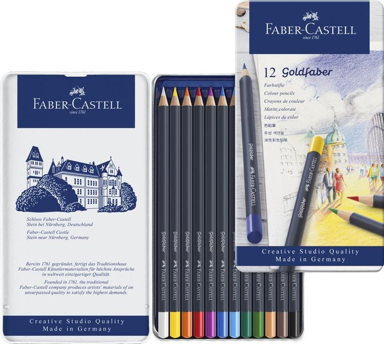 Produktbild: Faber-Castell Farbstifte Goldfaber, 12er Set Metalletui