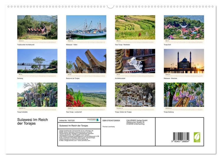 Produktbild: Sulawesi Im Reich der Torajas (hochwertiger Premium Wandkalender 2026 DIN A2 quer), Kunstdruck in Hochglanz