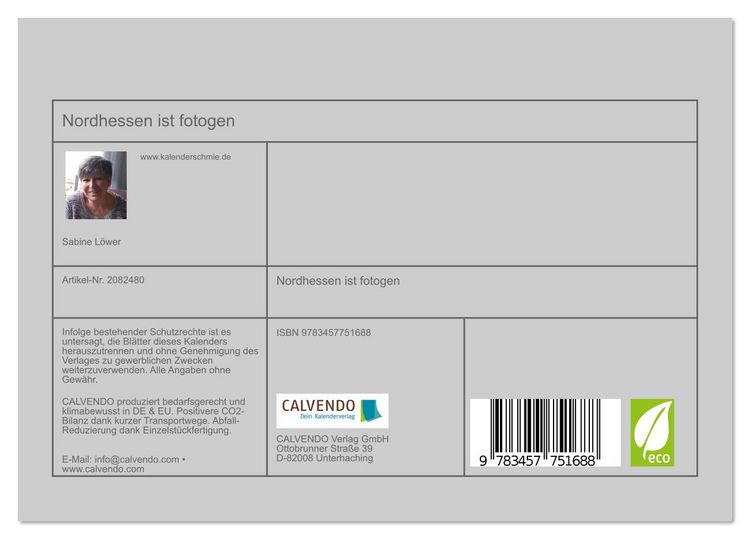 Produktbild: Nordhessen ist fotogen (Tischkalender 2026 DIN A5 quer), CALVENDO Monatskalender