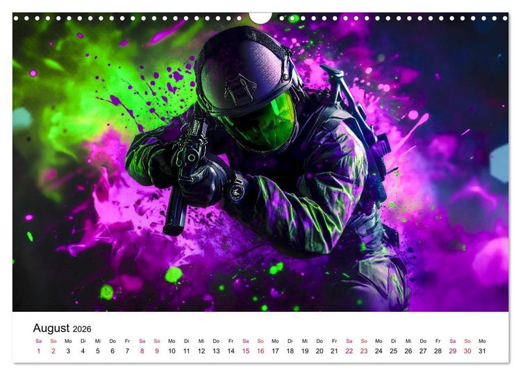Produktbild: Paintball cool (Wandkalender 2026 DIN A3 quer), CALVENDO Monatskalender