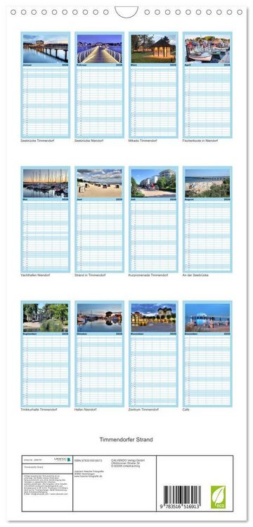 Produktbild: Familienplaner 2026 - Timmendorfer Strand mit 5 Spalten (Wandkalender, 21 x 45 cm) CALVENDO