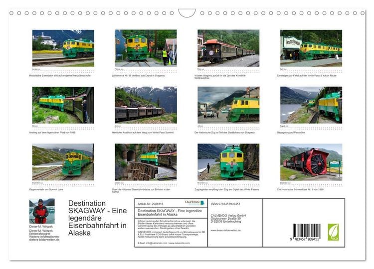 Produktbild: Destination SKAGWAY - Eine legend&auml;re Eisenbahnfahrt in Alaska (Wandkalender 2026 DIN A3 quer), CALVENDO Monatskalender