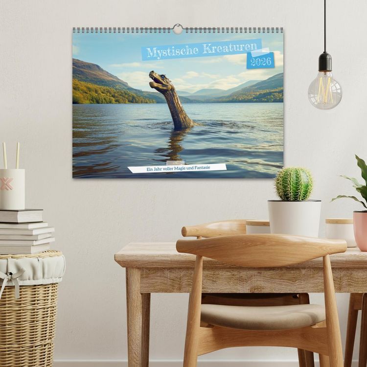 Produktbild: Mystische Kreaturen - Ein Jahr voller Magie und Fantasie (Wandkalender 2026 DIN A3 quer), CALVENDO Monatskalender