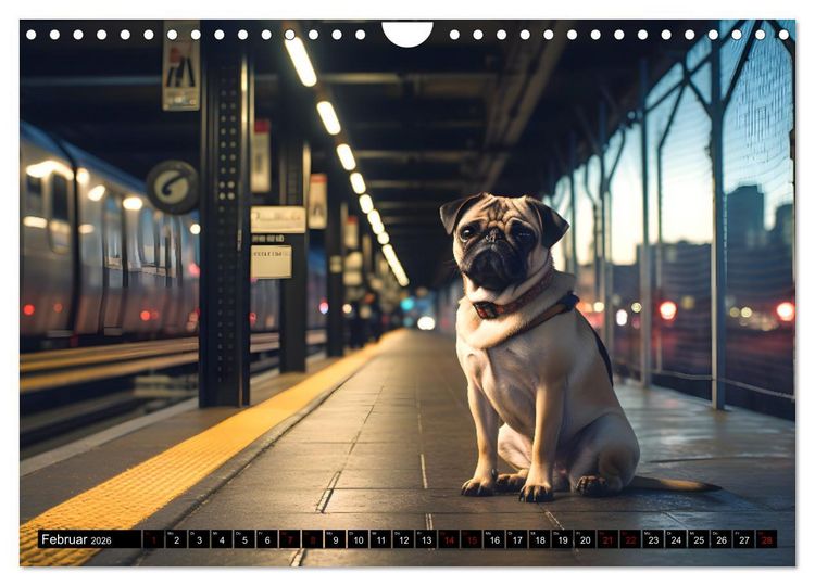 Produktbild: Kleine Helden - eine Hommage an die Mopsrasse (Wandkalender 2026 DIN A4 quer), CALVENDO Monatskalender