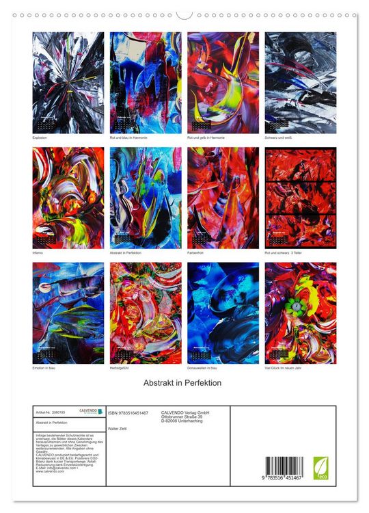 Produktbild: Abstrakt in Perfektion (hochwertiger Premium Wandkalender 2026 DIN A2 hoch), Kunstdruck in Hochglanz