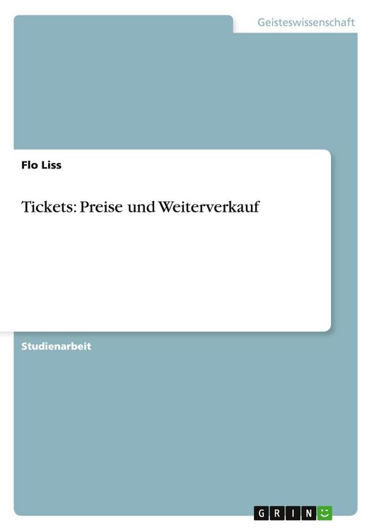 Produktbild: Tickets: Preise und Weiterverkauf