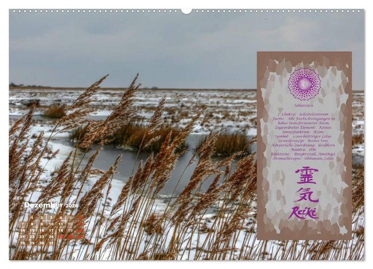 Produktbild: REIKI - Chakrameditation (Wandkalender 2026 DIN A2 quer), CALVENDO Monatskalender