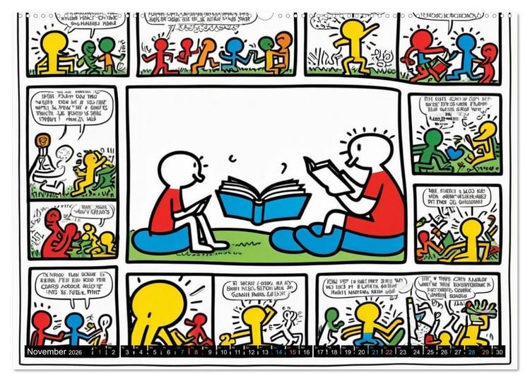 Produktbild: Comics f&uuml;r Kinder . Kinder lieben Abwechslung (hochwertiger Premium Wandkalender 2026 DIN A2 quer), Kunstdruck in Hochglanz