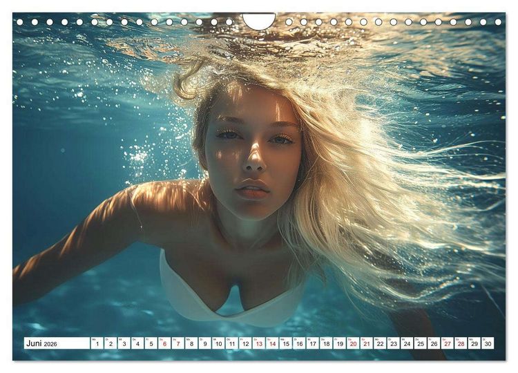 Produktbild: Aqua Desire &ndash; KI-Sch&ouml;nheiten unter Wasser (Wandkalender 2026 DIN A4 quer), CALVENDO Monatskalender