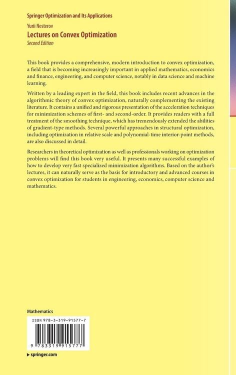 Produktbild: Lectures on Convex Optimization