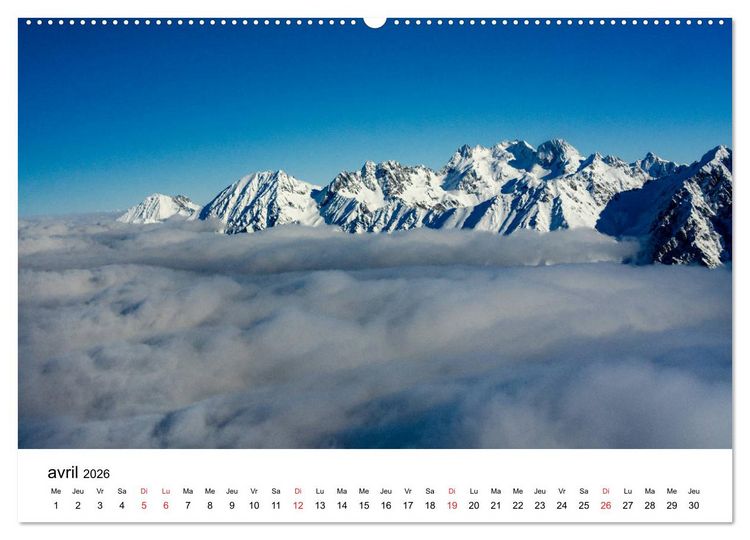 Produktbild: Le massif de Belledonne, vues sur les Alpes (Calendrier mural 2026 DIN A2 vertical) calendrier de bureau