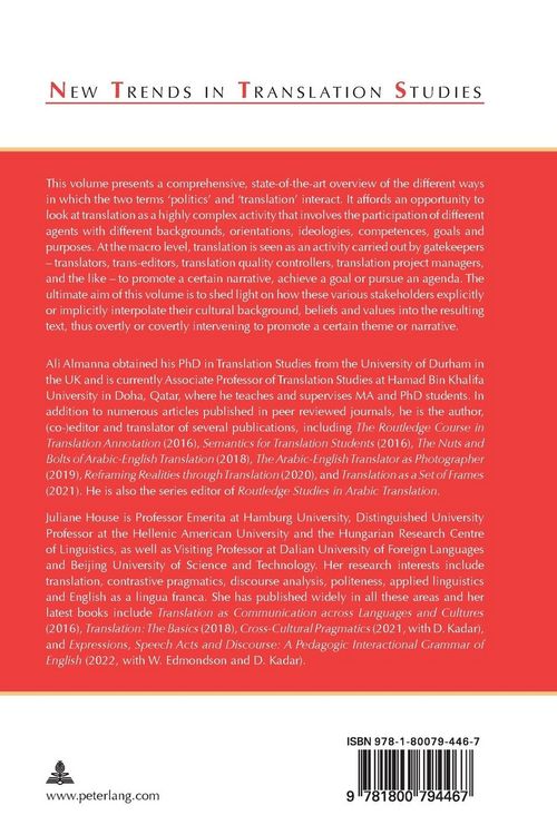 Produktbild: Translation Politicised and Politics Translated