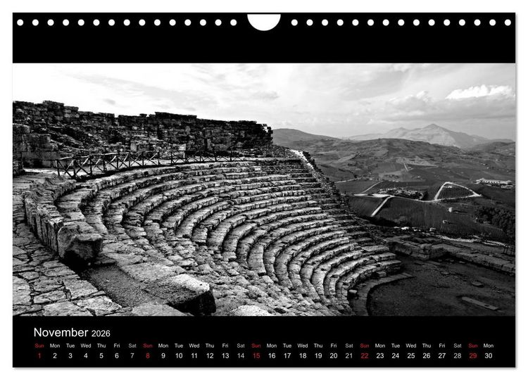 Produktbild: Black and White Sicily (Wall Calendar 2026 DIN A4 landscape), CALVENDO 12 Month Wall Calendar