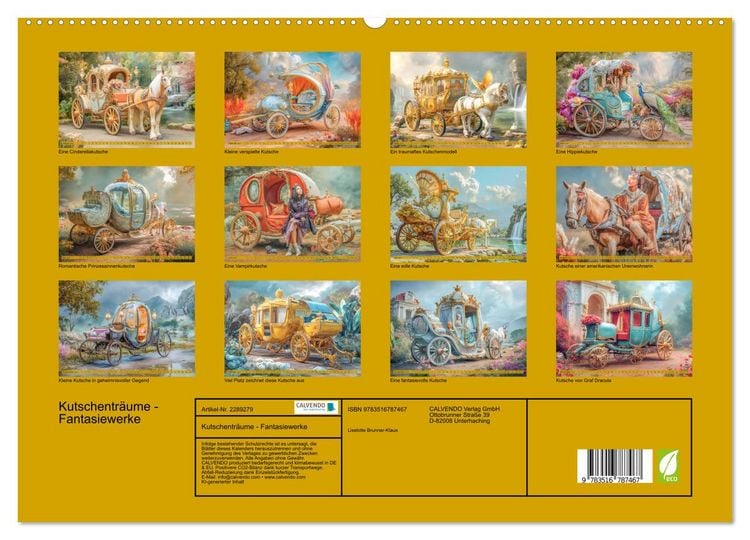 Produktbild: Kutschentr&auml;ume - Fantasiewerke (hochwertiger Premium Wandkalender 2027 DIN A2 quer), Kunstdruck in Hochglanz