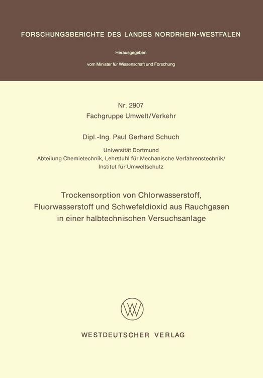 Produktbild: Trockensorption von Chlorwasserstoff, Fluorwasserstoff und Schwefeldioxid aus Rauchgasen in einer halbtechnischen Versuchsanlage