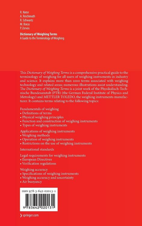 Produktbild: Dictionary of Weighing Terms