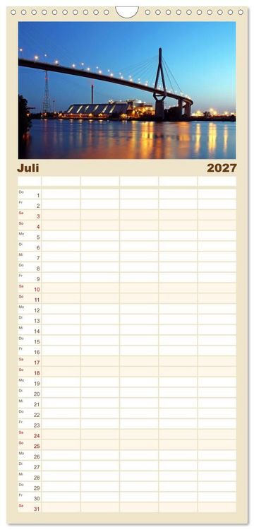 Produktbild: Familienplaner 2027 - Hamburg mit 5 Spalten (Wandkalender, 21 x 45 cm) CALVENDO