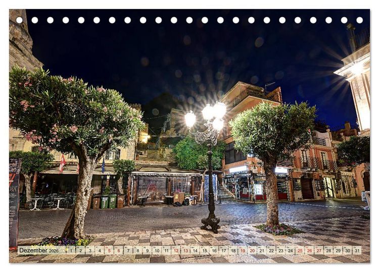 Produktbild: Taormina zur blauen Stunde (Tischkalender 2026 DIN A5 quer), CALVENDO Monatskalender