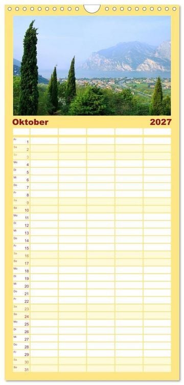 Produktbild: Familienplaner 2027 - Gardasee mit 5 Spalten (Wandkalender, 21 x 45 cm) CALVENDO