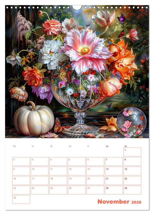 Produktbild: Blumenglanz (Wandkalender 2026 DIN A3 hoch), CALVENDO Monatskalender
