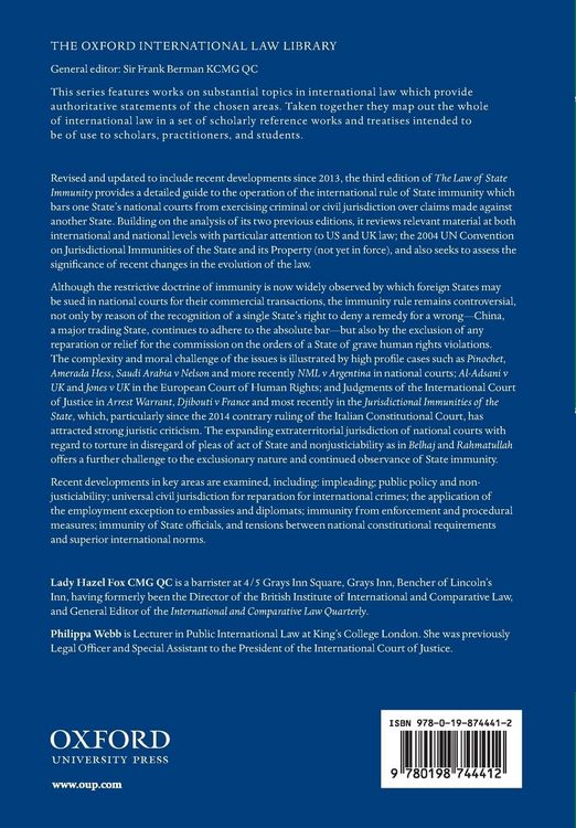 Produktbild: The Law of State Immunity