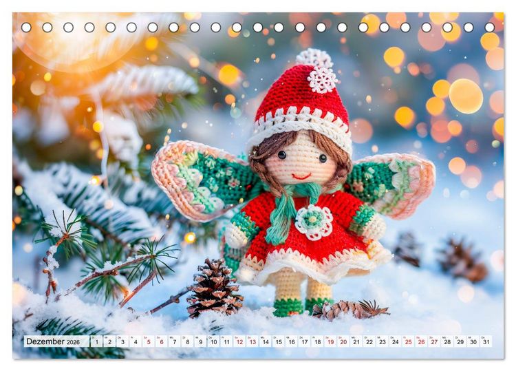 Produktbild: Niedliche H&auml;kelpuppen - Kreative Ideen f&uuml;r jede Jahreszeit (Tischkalender 2026 DIN A5 quer), CALVENDO Monatskalender
