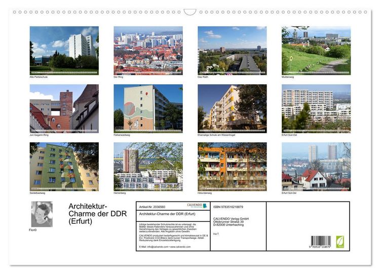 Produktbild: Architektur-Charme der DDR (Erfurt) (Wandkalender 2026 DIN A2 quer), CALVENDO Monatskalender