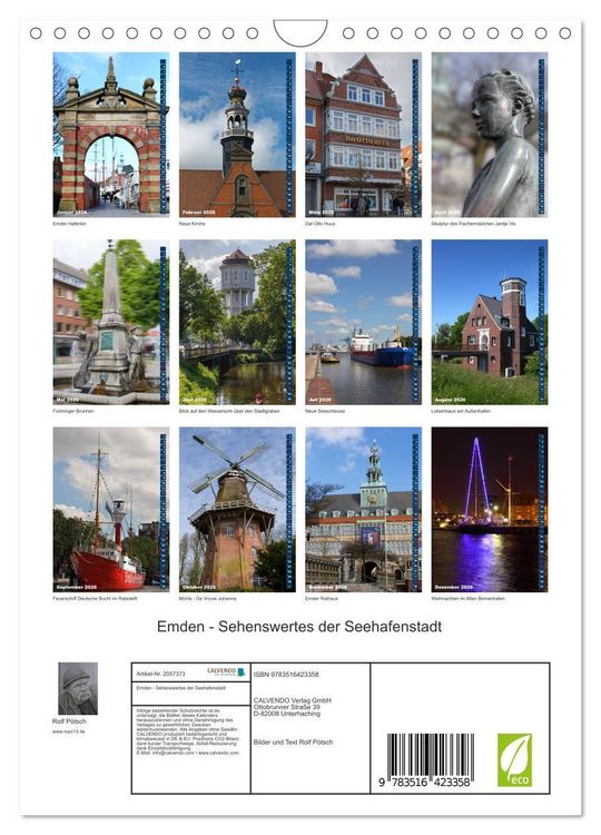 Produktbild: Emden - Sehenswertes der Seehafenstadt (Wandkalender 2026 DIN A4 hoch), CALVENDO Monatskalender